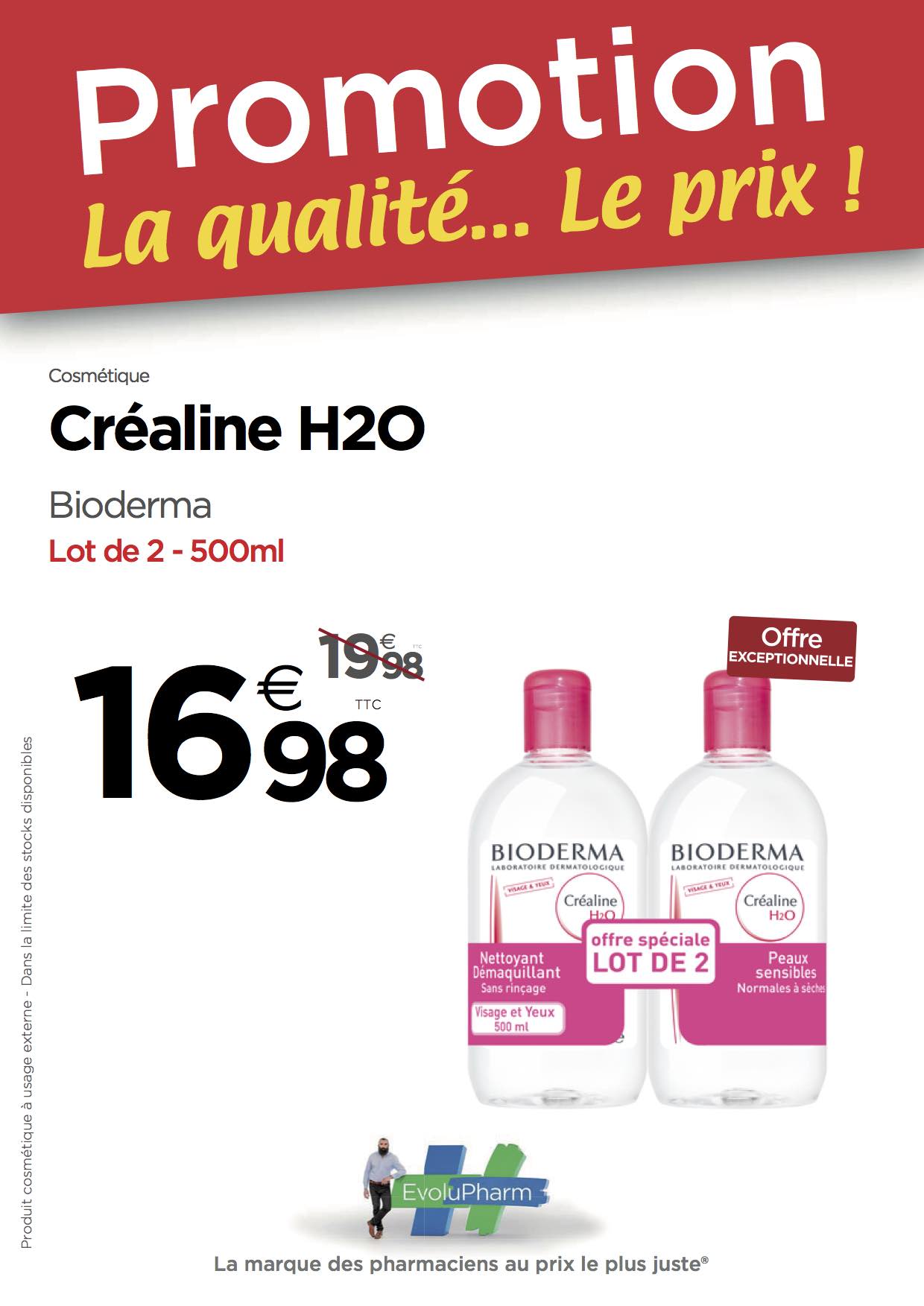 eau demaquillante rouge lot de 2 pas chere compiegne pharamacie bioderma crealine h2o moins chere oise gingembre