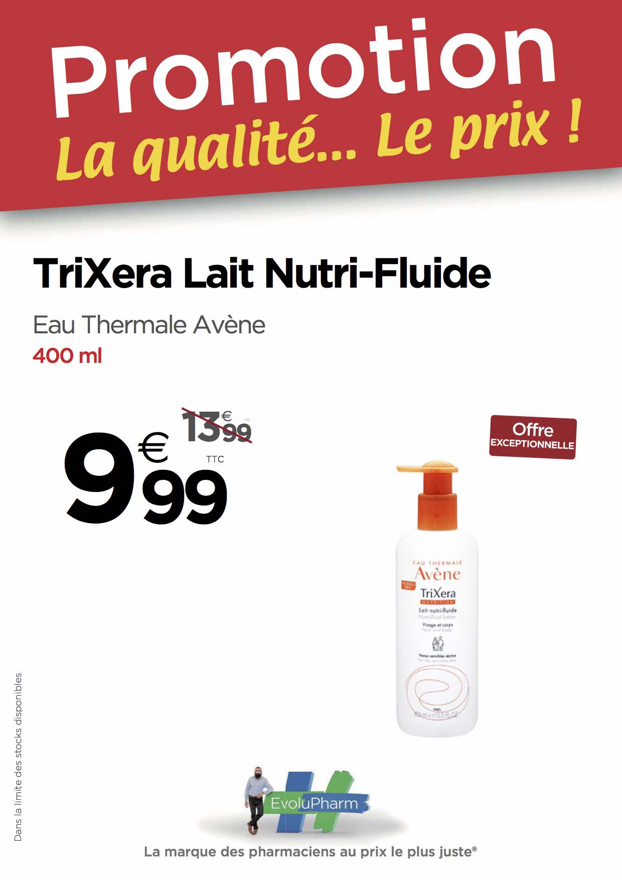 trixera hydratant lait nutri fluide flacon pompe lait creme pommade peau sèche tire tiraille demange demangeaison rouge rougeur brule rugueuse prurit oise compiegne pas chere moins chere pharmacie pharma para parapharmacie petit prix prix doux avene lafayette